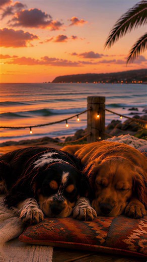 Dog Sleep Music 🐶 Cozy Sunset Beach 🌅
