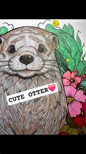 Cute Otter 🦦✨ Relaxing Coloring | Slow Aesthetic Drawing for Calm & Inspiration #shorts