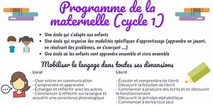 Programme de la maternelle (cycle 1) | AnnSo Cuisine & cie