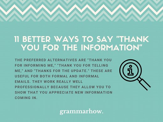 11 Better Ways to Say "Thank You for the Information"