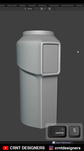 Blender Modeling - BM50 #blendermodeling #3dmodelingtutorial #shorts #hardsurfacemodeling