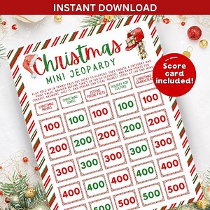 Christmas Jeopardy Game: Holiday Party Printable (instant Download) - Etsy