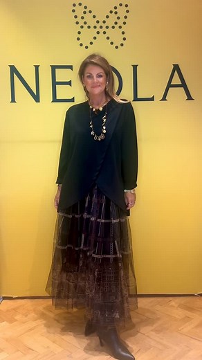 “Vita” Dress €75,99 This stunning dress combines a fitted black long-sleeve top with quirky hermes tulle skirt featuring a unique, eye-catching pattern. The flowing skirt adds movement and flair, while the contrasting colours create a perfect blend of boldness and elegance, making it an ideal choice for your wardrobe. Shop Online- https://www.neola.ie/products/vita-dress-hermes-tulle #dress #shoponline #newin #neola #quirky | Neola Apparel