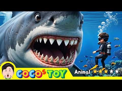 How I met a megalodon – Ocean Animal Quiz⭐ㅣsea animals quiz for kids ㅣCoCosToy