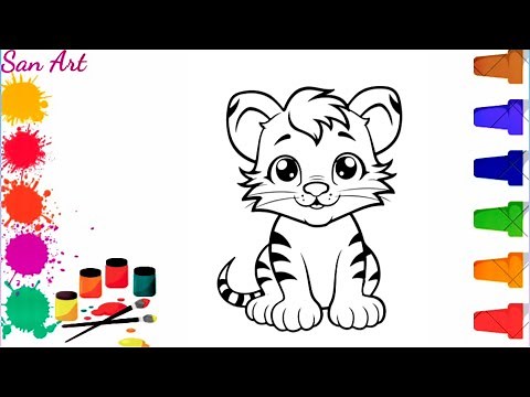 Draw and color a tiger | Step by Step