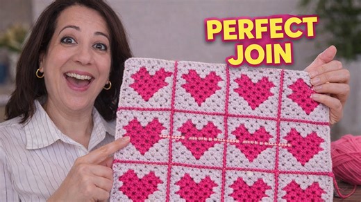 Perfect heart granny square joining technique for beginners