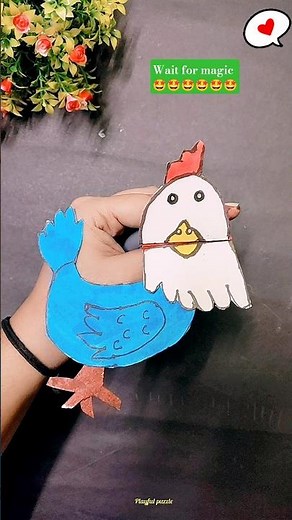 Diy Chicken Finger Puppet Printable Craft Activities for Kids chicken 🐔🪀🤩#shorts #craft #diy #kids