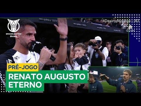 Eternal idol! Renato Augusto is honored at Neo Química Arena before Corinthians vs. Flamengo.
