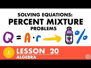 Percent Mixture Problems | Algebra Lesson 20 - JK Math