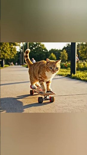 "Cool Cat on a Skateboard! 🐱🛹 The Funniest Skating Adventure Ever!"