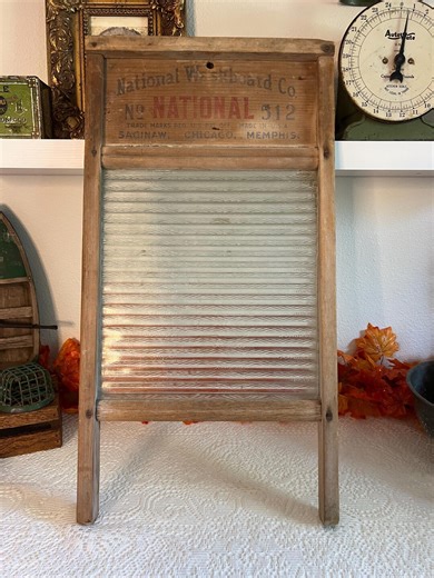 Vintage National Washboard Co. No. 512 Washboard, Glass and Wood. - Etsy