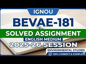 BEVAE 181 Solved Assignment 2025-26 English Medium | IGNOU BEVAE 181 Assignment Solution