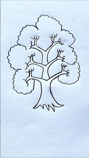 Easy Things to Draw When Bored Part-2 | Simple & Easy Tree Drawing Method | #shorts #viral #tree