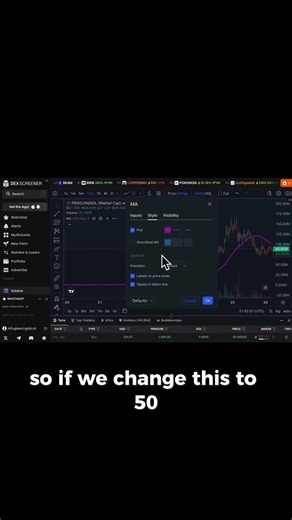 How to add Moving Average on Dexscreener to trade Memecoins? #trading #tutorial #memes #scalping
