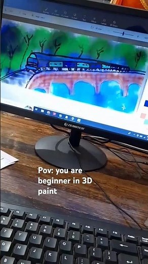 I tried 3D paint #3dpainting in computer