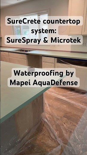 Concrete countertop project using SureCrete & Mapei AquaDefense #diy #kitchen #concretecountertops