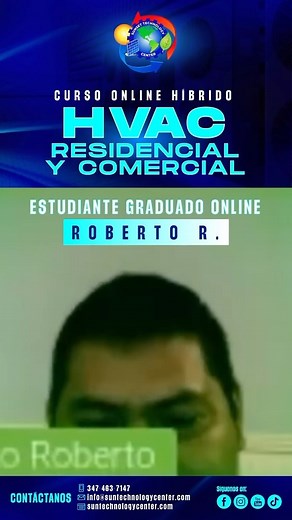 Felicitamos con alegría a nuestro nuevo graduado en HVAC de Sunset Technology Center 🎓✨. Tu dedicación y esfuerzo han dado frutos, y ahora estás listo para brillar en el emocionante mundo de la climatización. Gracias por tu confianza y suerte en tu carrera Roberto! ¡Enhorabuena en este logro tan merecido! #HVACGraduado #ÉxitoAsegurado #Orgullolnstitucional #Refrigeracion #HVAC #AireAcondicionado | Sunset Technology Center