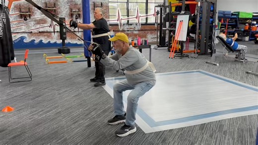 Functional movement focus: Exaggerated big steps, stepping and turning, reaching, balance and coordination. Everyday life practiced in a controlled environment 🥊💥🥊. Rock Steady Strong 💪 | Rock Steady Boxing New Bern