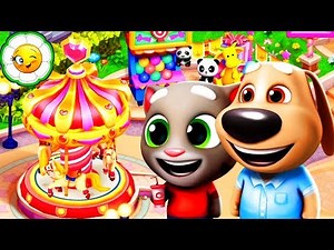 Talking Tom Fun Fair #2 Королевская Карусель и стенд для Дартса! Первые посетители! 30-31 уровни
