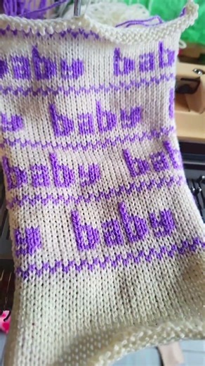 Punchcard with a baby lettering pattern for new project. #knittig #short #diy