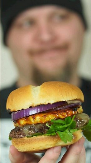 Teriyaki Smash Burger with Grilled Pineapple