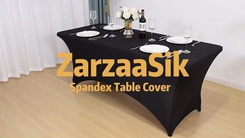 Amazon.com: ZarzaaSik 2-Pack 4ft Spandex Table Covers for Rectangular Folding Tables - Wrinkle Resistant Stretch Tight Table Cloths - Ultimate Fitted Table Protector for Parties, Banquet, and Wedding : Home & Kitchen