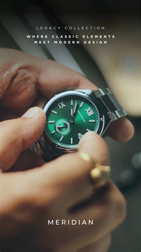 The newest expression of timeless design — crafted in deep green. | Meridian Watches