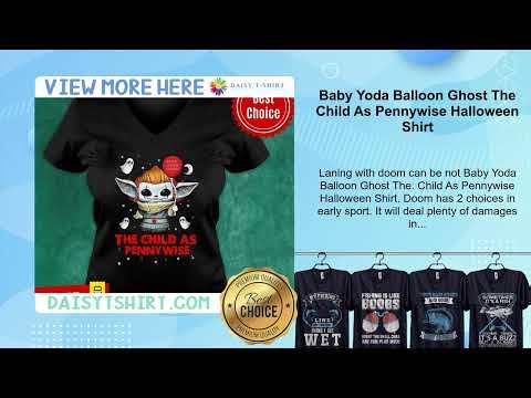 Baby Yoda Balloon Ghost The Child As Pennywise Halloween Shirt