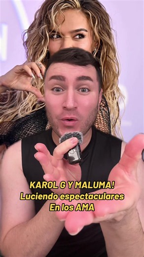 KAROL G Y MALUMA‼️ luciendo espectaculares en los AMA #karolg #maluma #americanmusicawards #chisme #soyeddynieblas 💣💥