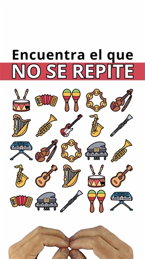 Reto visual: Encuentra el instrumento musical único