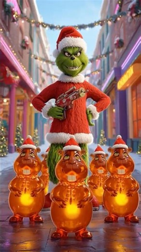 Kitten vs Grinch: Jelly Capybara Chaos! 🎄🛹💥