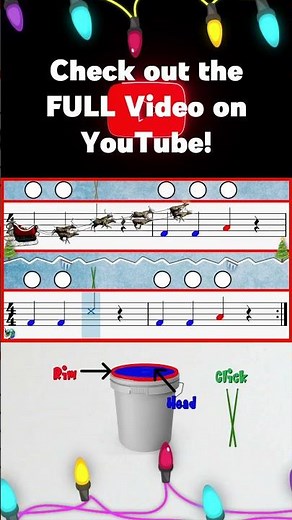 Bucket Drum Rhythm Play Along: Rudolph Buckets! | Elementary Music Class Activity