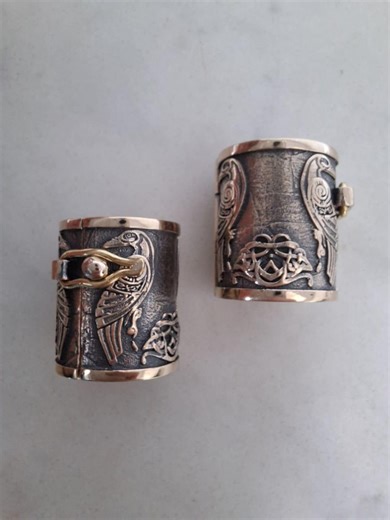 Bronze Beard Beads - Hair Bead - Men's Jewelry - Beard Accessories - Dreadlocks - Viking Jewelry - Hair Tube - Odin Ravens - North Mythology - Etsy Canada