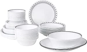 Corelle Livingware 76-Piece Dinnerware Set, Service for 12, City Block