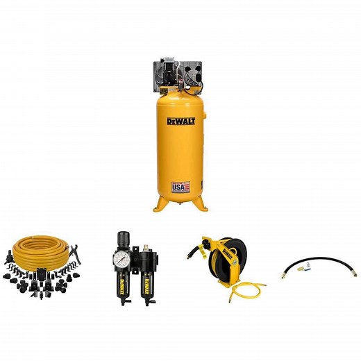 60 Gal. 175 PSI Air Compressor, Piping, Filter, Hose Reel and Install Kit - The Home Depot