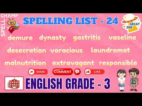 🆕 English Grade 3 Spelling List 24