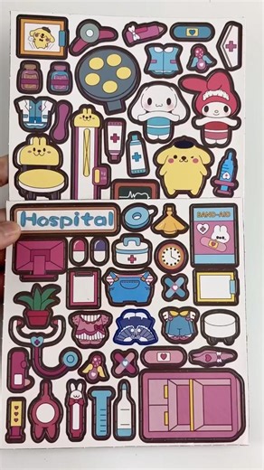 Sanrio Melody Hospital Quiet Magnetic Sticker Game Book #handmade #paperdiy #art