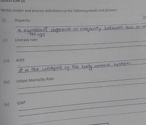 Write simple and precise definitions to the following words and... | Filo