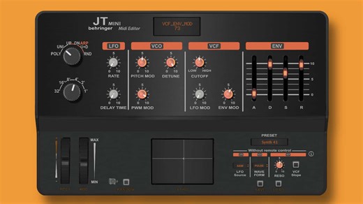 Behringer JT Mini Synth Gets Dedicated Editor