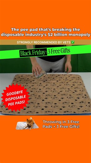 Our BLACK FRIDAY SALE just launched! 🐾 Get 20% OFF 3 Free PuppyPads 3 Free Gifts Free Delivery The only pee pad that attracts your dog to pee on it 🌍 Lasts Over A Year 😊 Hundreds of thousands of happy dog parents love PuppyPad ❌ No training required ∞ Absorbs instantly with no leaks or smell Loved by doggy shelters around the world Grab yours here: https://shop.puppypad.co/listicle/pdp/us/szn | PuppyPad