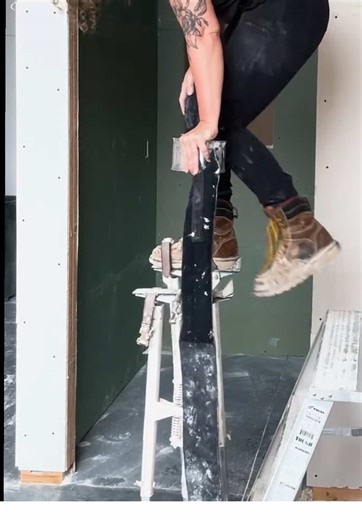 Stilts! They make my job so much easier! #construction #fyp #work | construction stilts