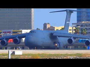 USAF C-5 SUPER GALAXY Take Off At LAX Airport! | B747, A380, B777 | Los Angeles