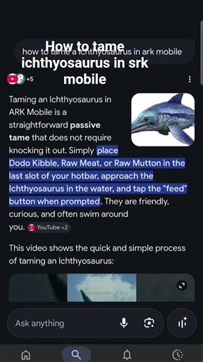how to tame a ichthyosaurus in ark
