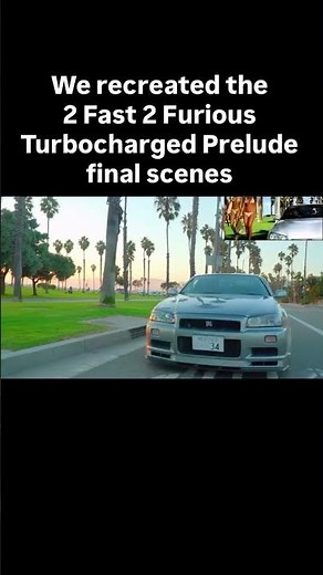 We recreated the 2 Fast 2 Furious Turbocharged Prelude final scenes in my R34 GTR! #gtr
