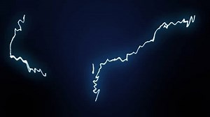 Lightning strike sparks lines animation on gradient background 3D motion graphics electricity energy visual effects voltage power thunderstorm digital blue