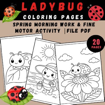 Ladybug Coloring Pages | Spring Morning Work & Fine Motor Activity | Pre-K