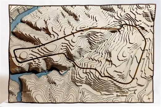 Road Atlanta - Wooden 3D Topographic Race Track Map - Etsy Canada
