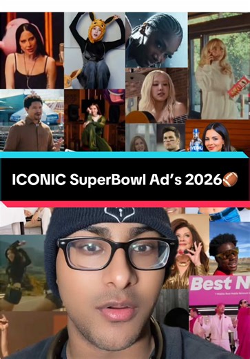 ICONIC SuperBowl Ad’s 2026🏈 Sabrina Carpenter: Pringles KATSEYE: StateFarm Lady Gaga, JISOO, Trevor Noah, Young Miko, Maitreyi, & Charles: Pokémon (30th Anniversary) ROSÉ, Doechii, Questlove, & Shia: Levi’s Jeans The Backstreet Boys: T-Mobile Victoria Justice: SVEDKA George Clooney: GrubHub Benson Boone & Ben Stiller: InstaCart Emma Stone: SquareSpace Kenyan Thomas, DJ Khaled, John C. Reilly, Danielle Brooks, Ana, & Danny: Wegovy IShowSpeed & Many More: Oakley #s#superbowlcommercials#superbowls