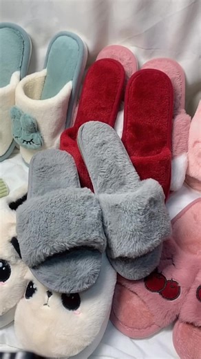 New style rabbit fur cross-open slippers for men and women