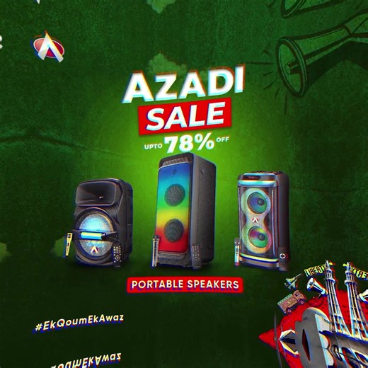 🎧 Get Ready for Audionic's Biggest Azadi Sale! 🚀 Up to 78% OFF on Speakers, Earbuds, Powerbanks & more! ⏳ Limited time offer! Don't miss out! • Unbeatable deals on Earbuds • Powerful Speakers at pocket-friendly prices • Portable Powerbanks to keep you charged Order now and make the most of this incredible sale! #Audionic #Azadisale #Earbudssale #Speakerssale #Powerbankssale #EkQoumEKAwaz Order Now Before It's Gone! | Audionic - The Sound Master